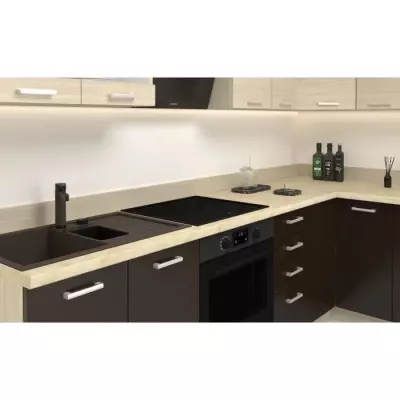 Plan de travail Stratifié - L 180 cm - Ep 28 mm - Beige mat