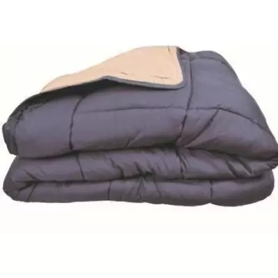 Couette Microfibre 400g/m² CALGARY Petrole & Mastic 140x200cm - Légère et Douillette