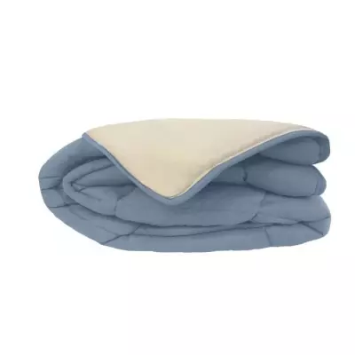 Couette Microfibre 400g/m² CALGARY Petrole & Mastic 140x200cm - Légère et Douillette