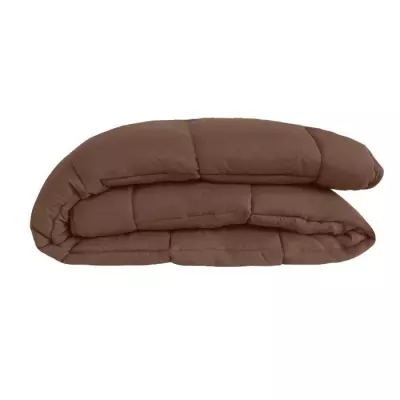 Couette chaude microfibre 220x240 cm Chocolat & Corail