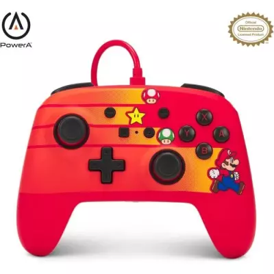 Manette Filaire POWER A Nintendo Switch - Speedster Mario - Compact et Performante