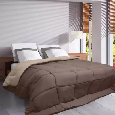 Couette légère Microfibre 200g/m² Taupe & Lin 140x200cm