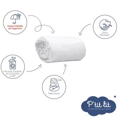 Lot de 2 Protèges Matelas Bébé Bamboo - 60x120 cm - Imperméables et Doux