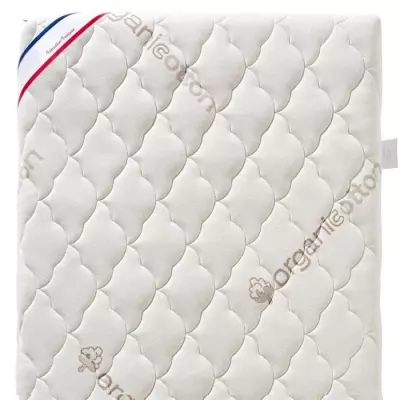Matelas Bébé Coton Bio - 100% Coton - 60x120x10 cm