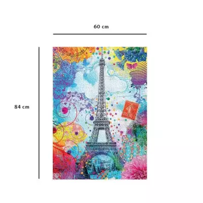 Puzzle 1500 pièces Tour Eiffel multicolore de qualité supérieure