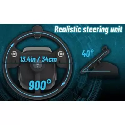 Volant de simulation agricole HORI pour PC - 340 mm - 900° rotation