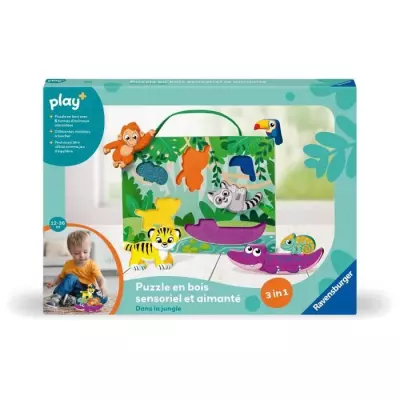 Jeu de puzzle sensoriel Ravensburger play+ - Dans la jungle, 6-36 mois