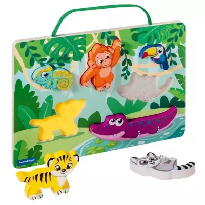 Jeu de puzzle sensoriel Ravensburger play+ - Dans la jungle, 6-36 mois