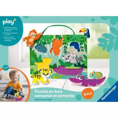 Jeu de puzzle sensoriel Ravensburger play+ - Dans la jungle, 6-36 mois