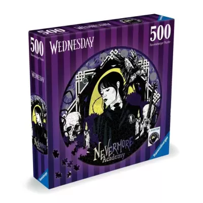 Puzzle rond Ravensburger Mercredi Adams 500 pièces - Dessins animés et BD