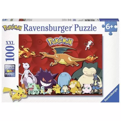 Puzzle 100 pièces XXL Pokémon préférés - Ravensburger Rouge - Paysage et nature