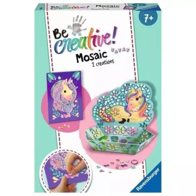 Coffret Mosaique Licorne Ravensburger - Déco facile pour enfants 7 ans - Bleu Multicolore