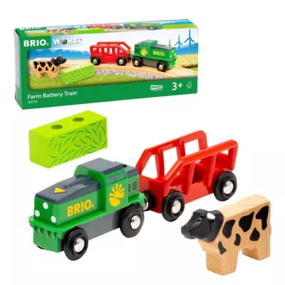 Circuit en bois BRIO avec wagon et chargement aimanté - 26x11x5 cm