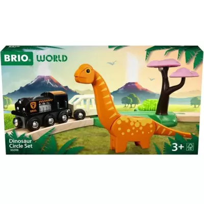 Circuit Dinosaure BRIO - Coffret Complet 12 pièces - Action de Jeu sans Pile