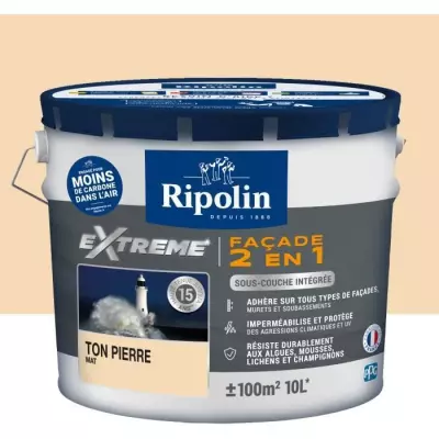 Peinture RIPOLIN PROTECTION EXTREME FACADE TON PIERRE Mat 10 L