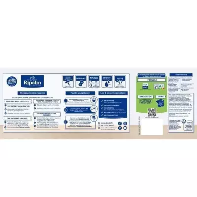 Peinture RIPOLIN Blanc Velours pour Murs, Boiseries et Radiateurs