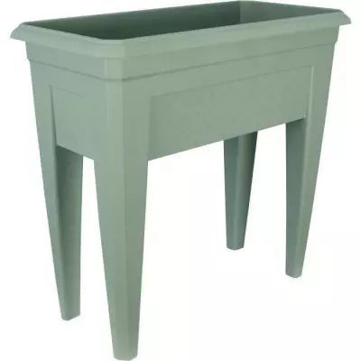 Bac à fleurs IZIGARDEN 60 cm - 50% recyclé - Vert argile - Jardinière tendance