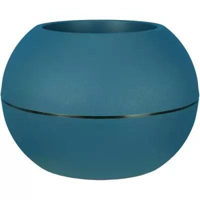 Bac à fleurs rond Riviera Granit Boule - Bleu 40cm