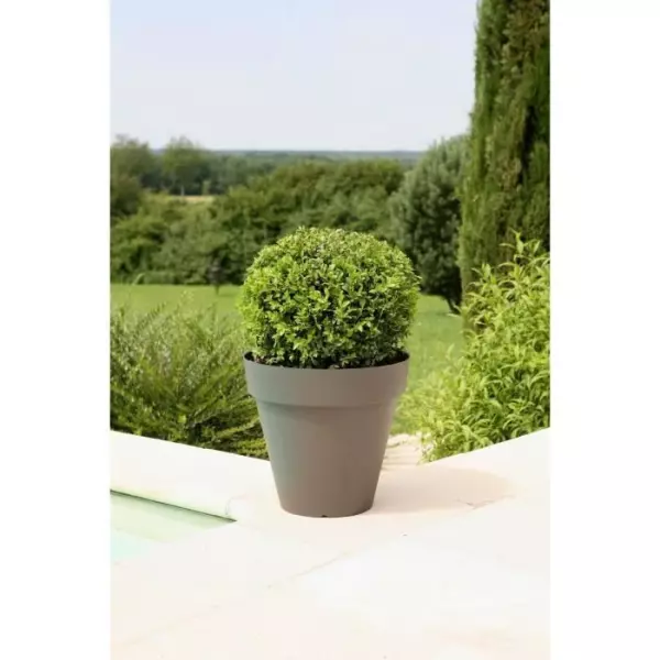 RIVIERA Pot de fleurs Soleilla - Rond - Ø 60 x 53,6 cm - Gris pailleté