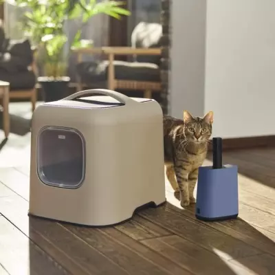 Pelle à litière avec support ROTHO MYPET BIALA - Bleu Horizon