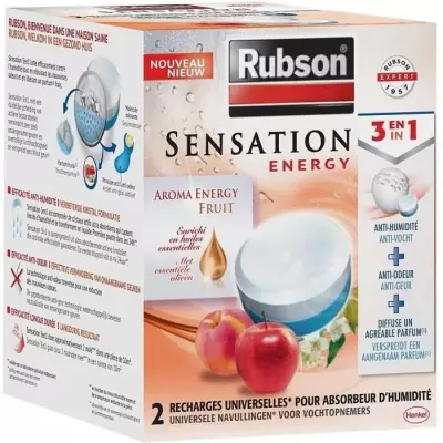 Recharges RUBSON Recharge SENSATION 3en1 Aroma Energy Fruit - Lot de 2 Recharges RUBSON Recharge SENSATION 3en1 Aroma Energy Fruit - Lot de 2