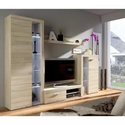 Meuble TV RUMBA - Style contemporain - Chêne Sonoma