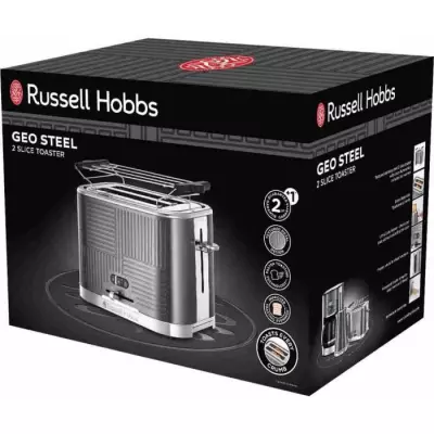 Grille-Pain RUSSELL HOBBS Geo Steel - Métal texturé - 1640 W