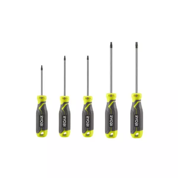 RYOBI - Jeu de 5 tournevis TORX avec lame aimantée T10, T15, T20, T25, T30 - RHSDST5