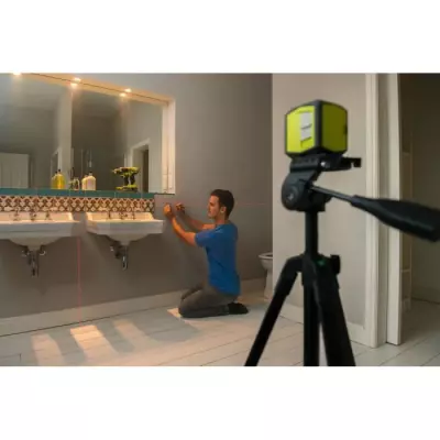 Niveau laser croix rouge RYOBI - Portée 10m - Précision +/- 0,5mm