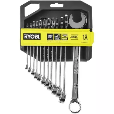 Ensemble de clés métriques RYOBI - Angle de reprise 15° - 12 pièces