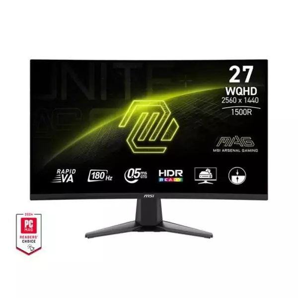 Ecran PC Gamer Incurvé - MSI - 27'' - WQHD - 180Hz - Fast VA - 0,5ms - MAG 27CQ6F
