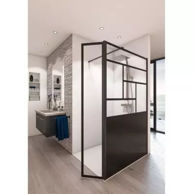 Paroi de douche AURYS Baleares Atelier 14 - Verre Timeless 8mm - L.120cm x H.198cm