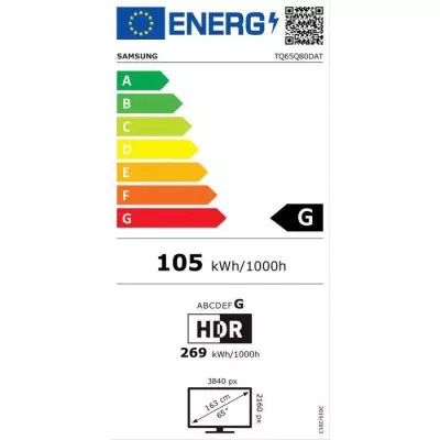 TV QLED 65 Samsung 65Q80D - 4K UHD 100 Hz - HDR+ - Smart TV
