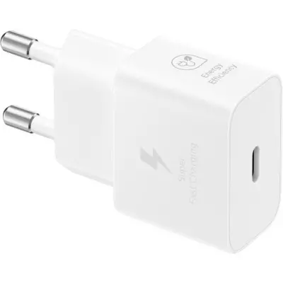 Chargeur secteur 25W pour Samsung avec cable USB-C - Blanc