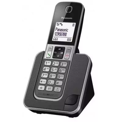 Panasonic KX-TGD310FRG Téléphone sans Fil Noir, Écran LCD, Répondeur Intégré, Mains Libres, Identification de l'Appelant