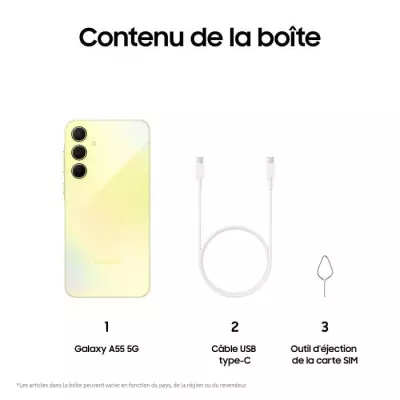Samsung Galaxy A55 128 Go 5G Lime - Plus responsable et facilement réparable