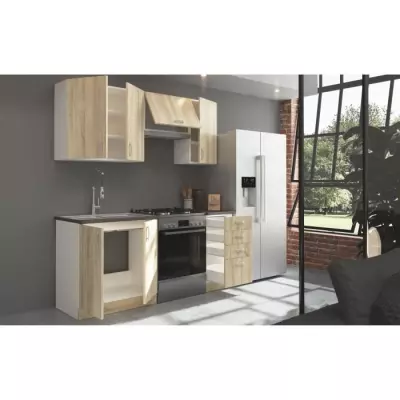 SARA Cuisine modulable - 5 éléments - Chene Sonoma - 180 cm