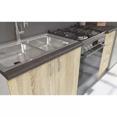 SARA Cuisine modulable - 5 éléments - Chene Sonoma - 180 cm