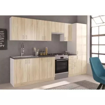 SARA Cuisine modulable - 8 éléments - Chêne Sonoma - L 300 cm