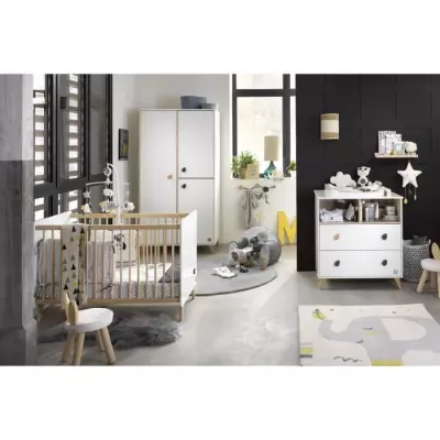 Ensemble bébé OSLO - Lit 120x60 + Commode à langer - SAUTHON