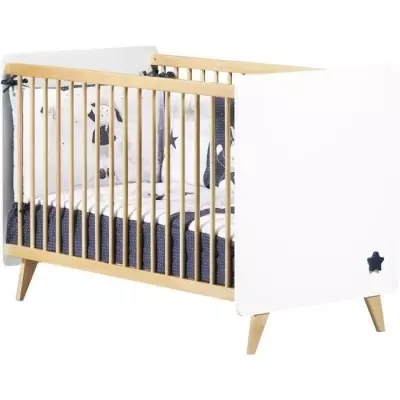 Ensemble Chambre Bébé Duo OSLO - Lit 120x60 + Commode à langer étoiles