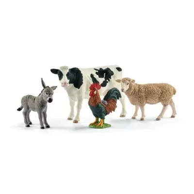 Kit de base Farm World 4 animaux - Schleich 42385 - Figurine miniature pour enfant de 3 ans