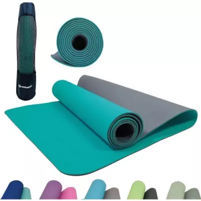 Tapis de yoga Fitness Schildkröt 183x61cm - Bleu/Gris