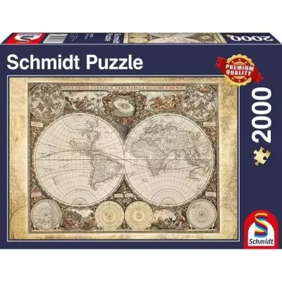 Puzzle Mappemonde Historique Schmidt Spiele - 2000 Pièces - Qualité Premium