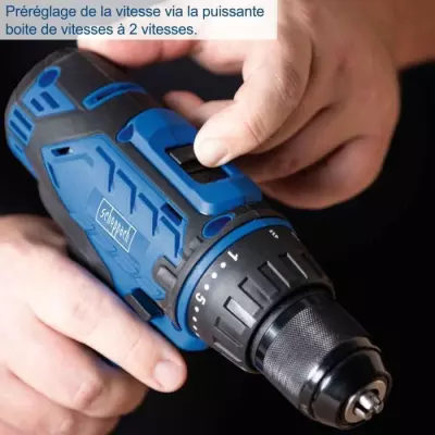 Coffret perceuse visseuse sans fil 50Nm + 74 accessoires - SCHEPPACH 20V