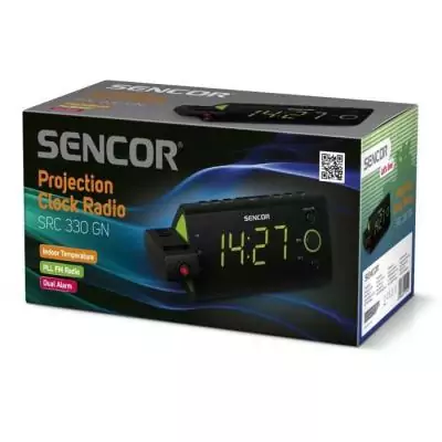 Radio-réveil - SENCOR - SRC 330 GN - Ecran LED 1,2? vert - Tuner FM - Projection heure - Noir