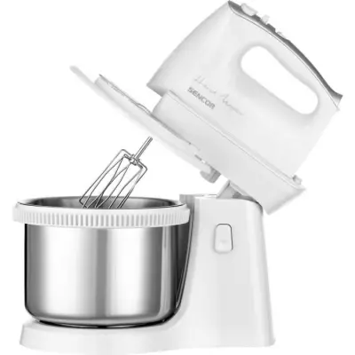 Batteur électrique Sencor avec bol rotatif - Puissant 500W - Argent