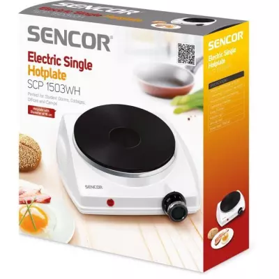 Plaque de cuisson électrique SENCOR 1500W - 1 foyer Blanc