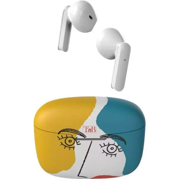 Ecouteurs sans fil - T'nb - Exclusiv' - ART 3 - Boîtier de charge inclus - Bluetooth - Autonomie 12h - Contrôle tactile - Blan