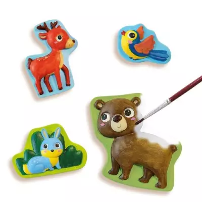 Kit de moulage et peinture SES CREATIVE - Animaux foret - Plastique recyclé
